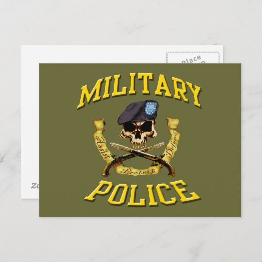 Militärpolizei Skull Postkarte (Vorne/Hinten)