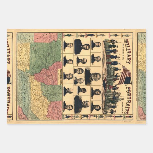 Militärportraits an der Grenze zum zivilen Krieg 1 Geschenkpapier Set (Vorderseite)