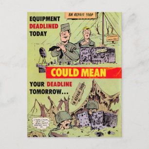 Militärreparaturen Postkarte