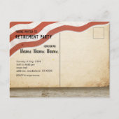 Militärruhestand, Armee, Party für den Ruhestand Einladungspostkarte (Rückseite)