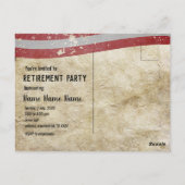 Militärruhestand, Armee, Party für den Ruhestand Postkarte (Rückseite)