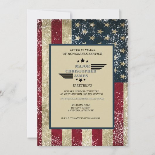 Militärruhestand Einladung (Vorderseite)
