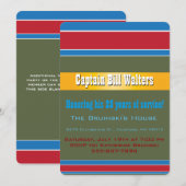 Militärruhestand 🏆 kolorierte Marineinfanteristen Einladung (Vorne/Hinten)