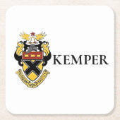 Militärschule Kemper und Uni Rechteckiger Pappuntersetzer (Vorderseite)