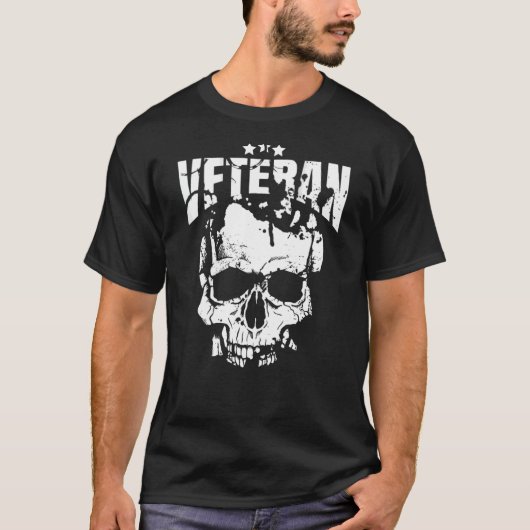 Militärskull-Veteran erschüttert T-Shirt (Vorderseite)