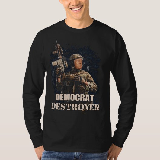 Militärsoldat Trump Demokrat Destroyer USA T-Shirt (Vorderseite)