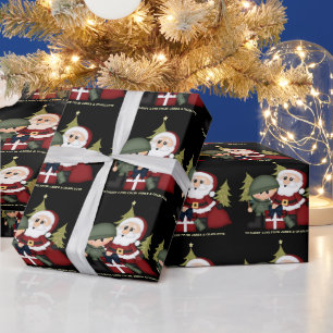 Militärsoldat und Weihnachtsmann Weihnachtsbrauch Geschenkpapier