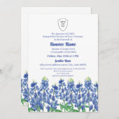 Militärsprecherin Farewell Bluebonnet Digital Einladung (Vorne/Hinten)