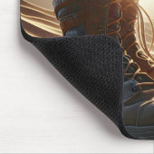 Militärstiefel mit amerikanischer Flagge Mousepad (Ecke)