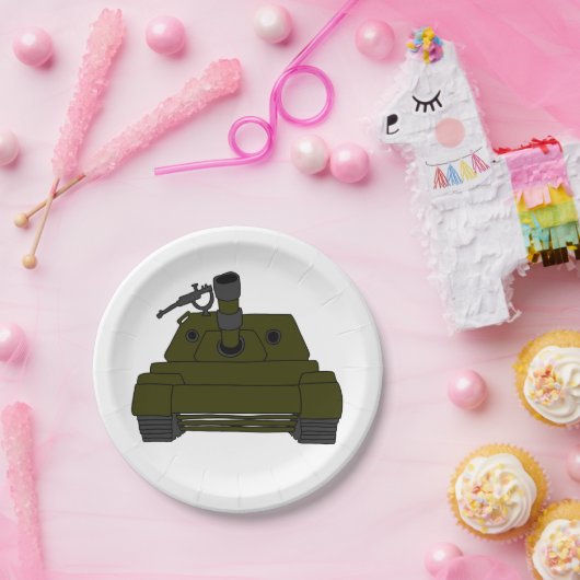 Militärtank Pappteller (Party)