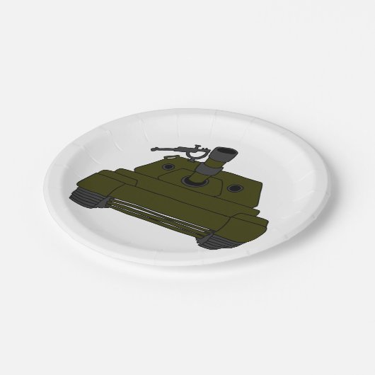Militärtank Pappteller (Schrägansicht)