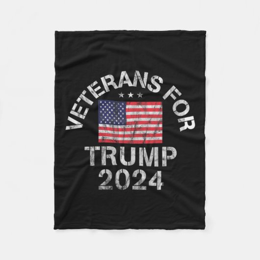 Militärveteranen für Trump 2024 Fleecedecke (Vorderseite)