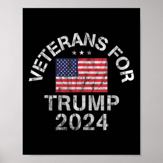 Militärveteranen für Trump 2024 Poster (Vorne)
