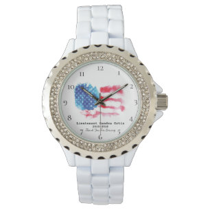 *~* Militärveteranen-Mama-rote weiße Blau Armbanduhr