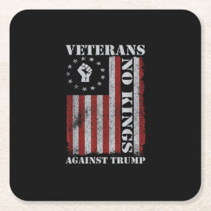 Militärveteranen protestieren USA-Flagge Keine Kön Rechteckiger Pappuntersetzer