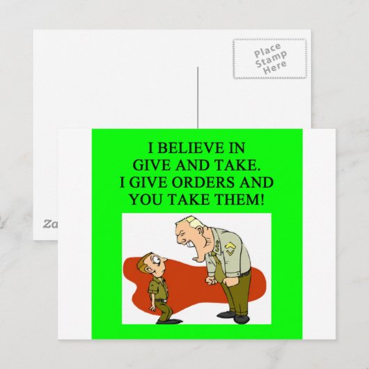 Militärwitz Postkarte (Vorne/Hinten)