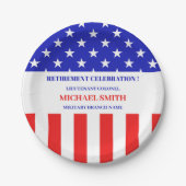 Military Army or Patriotic Theme Retirement Party Pappteller (Vorderseite)