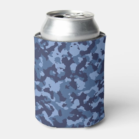 Military Blue Camouflage Camouflage Pattern Dosenkühler (Kanne Vorderseite)