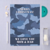 Military Blue Camouflage Custom Frohe Weihnachten Seidenpapier (Handwerk)