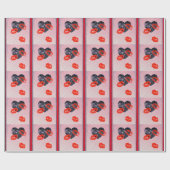 Military Blue Camouflage Hearts Valentine Wrapping Geschenkpapier (Flach)