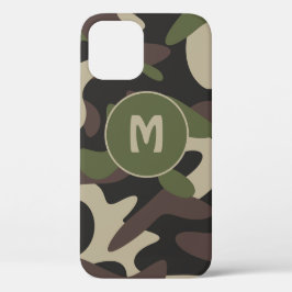 Military Camouflage Cameo Green Muster Monogram iPhone 16 Hülle
