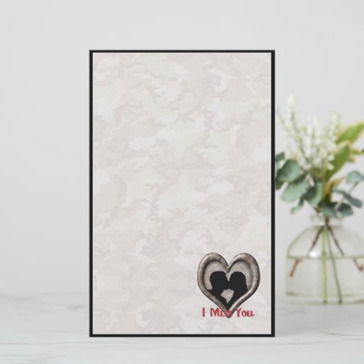Military Camouflage "Miss You" Briefpapier (Stehend Vorderseite)
