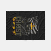 Military Christian Design Soldier Army Prayer Fait Fleecedecke (Vorderseite (Horizontal))