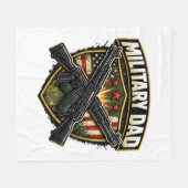 Military dad design with crossed rifles. fleecedecke (Vorderseite (Horizontal))