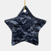 Military Digital Blue Camouflage Star Ornament (Vorne)