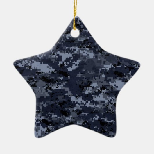 Military Digital Blue Camouflage Star Ornament (Vorne)