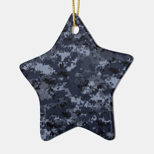 Military Digital Blue Camouflage Star Ornament (Links)