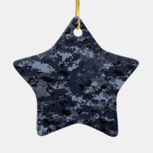 Military Digital Blue Camouflage Star Ornament (Hinten)