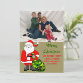 Military Family Christmas Foto Card Feiertagskarte (Stehend Vorderseite)