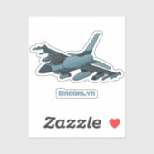 Military Fighter Jet Plane Cartoon Aufkleber (Blatt)