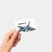 Military Fighter Jet Plane Cartoon Ausweis (Handheld)