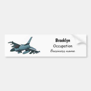 Military Fighter Jet Plane Cartoon Autoaufkleber