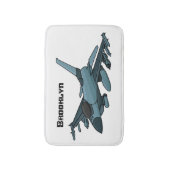 Military Fighter Jet Plane Cartoon Badematte (Vorderseite Vertikal)