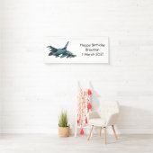 Military Fighter Jet Plane Cartoon Banner (Insitu)