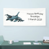 Military Fighter Jet Plane Cartoon Banner (Messe)