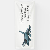 Military Fighter Jet Plane Cartoon Banner (Vertikal)
