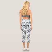 Military Fighter Jet Plane Cartoon Capri Leggings (Rückseite)