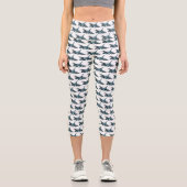 Military Fighter Jet Plane Cartoon Capri Leggings (Vorderseite)