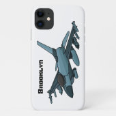 Military Fighter Jet Plane Cartoon Case-Mate iPhone Hülle (Rückseite)