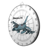 Military Fighter Jet Plane Cartoon Dartscheibe (Vorderseite rechts)