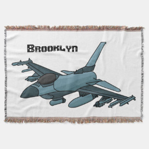 Military Fighter Jet Plane Cartoon Decke
