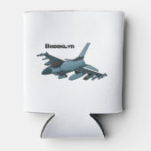 Military Fighter Jet Plane Cartoon Dosenkühler (Vorderseite)