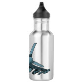 Military Fighter Jet Plane Cartoon Edelstahlflasche (Rechts)
