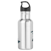 Military Fighter Jet Plane Cartoon Edelstahlflasche (Rückseite)