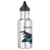 Military Fighter Jet Plane Cartoon Edelstahlflasche (Links)