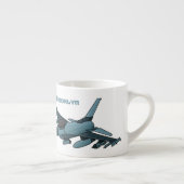 Military Fighter Jet Plane Cartoon Espressotasse (Rechts)